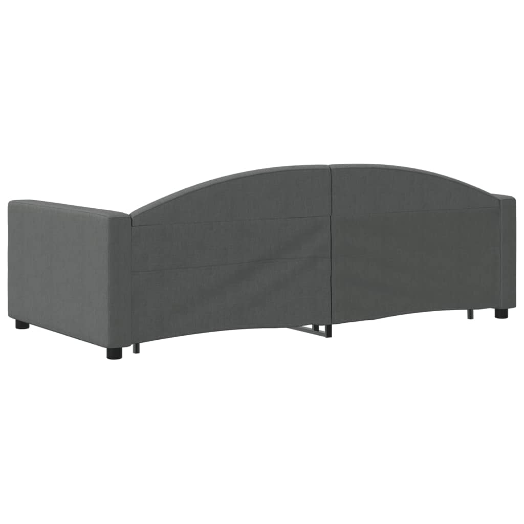 Uttrekkbar dagseng mørkegrå 90x190 cm stoff