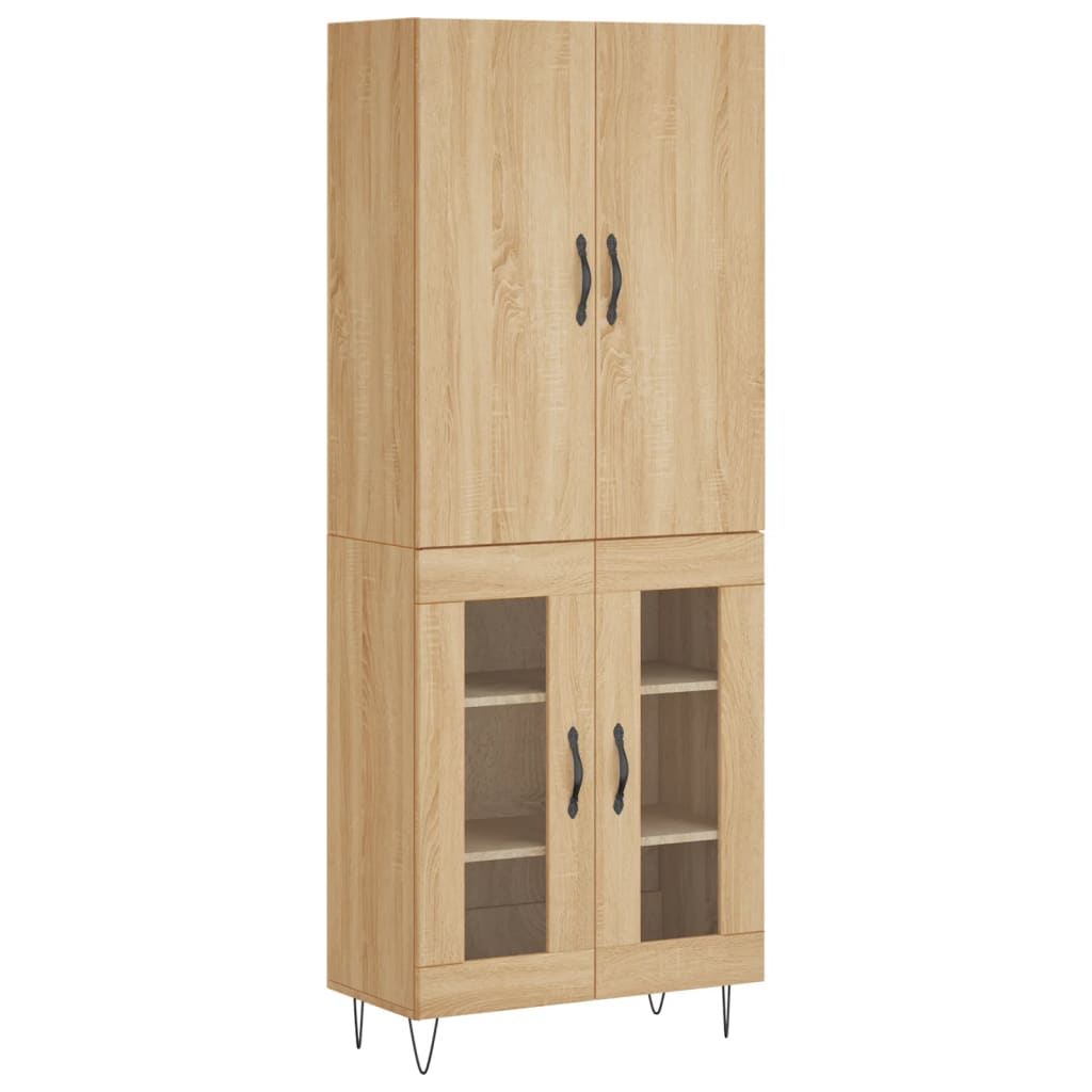Highboard sonoma eik 69,5x34x180 cm konstruert tre