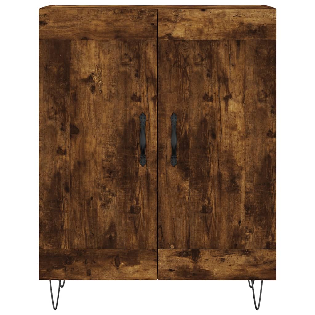 Highboard røkt eik 69,5x34x180 cm konstruert tre