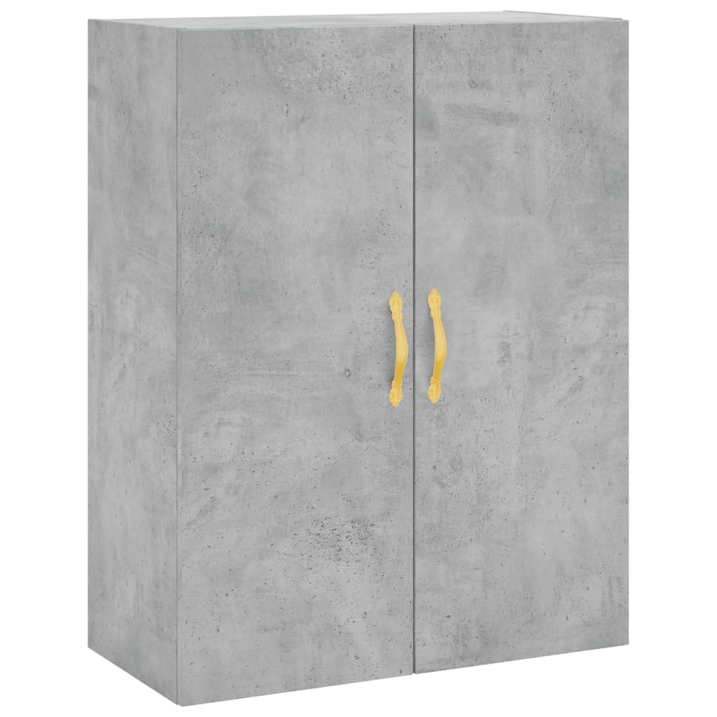 Highboard betonggrå 69,5x34x180 cm konstruert tre