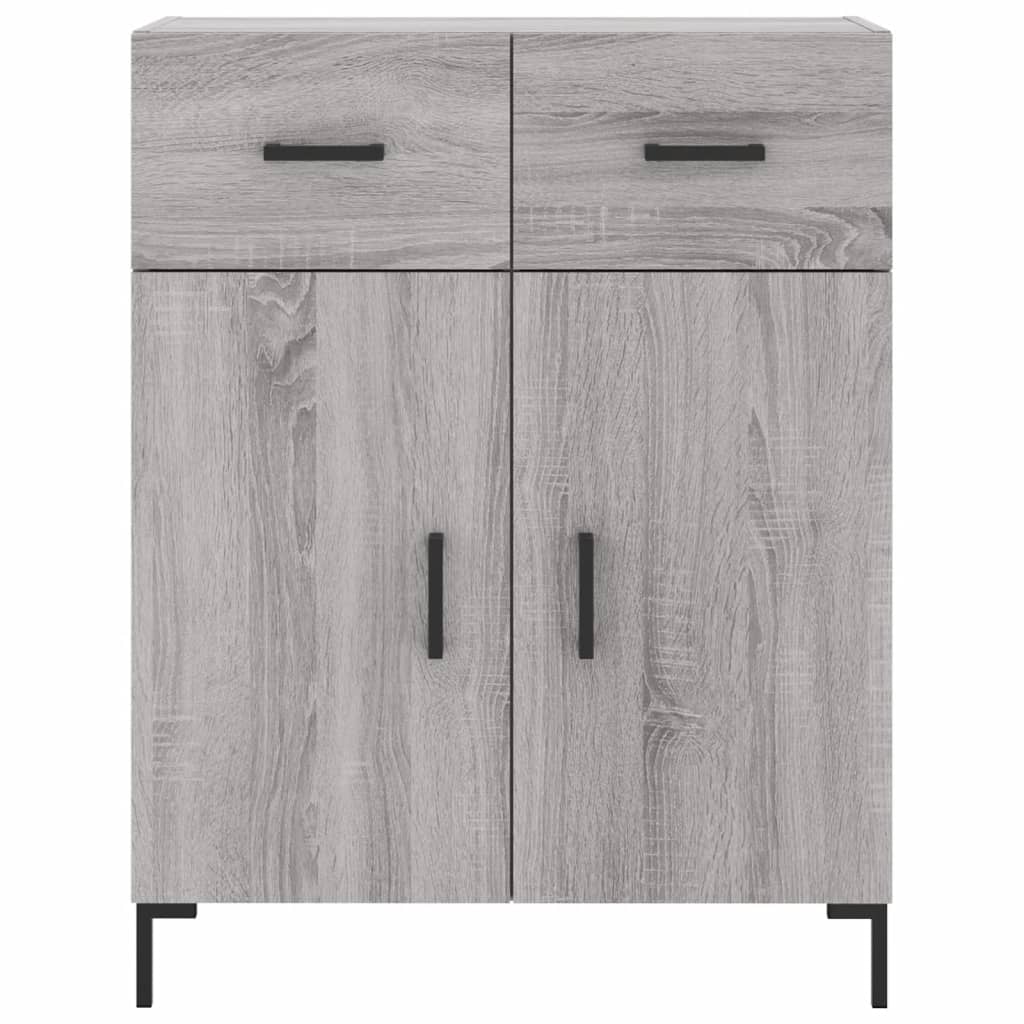 Highboard grå sonoma 69,5x34x180 cm konstruert tre