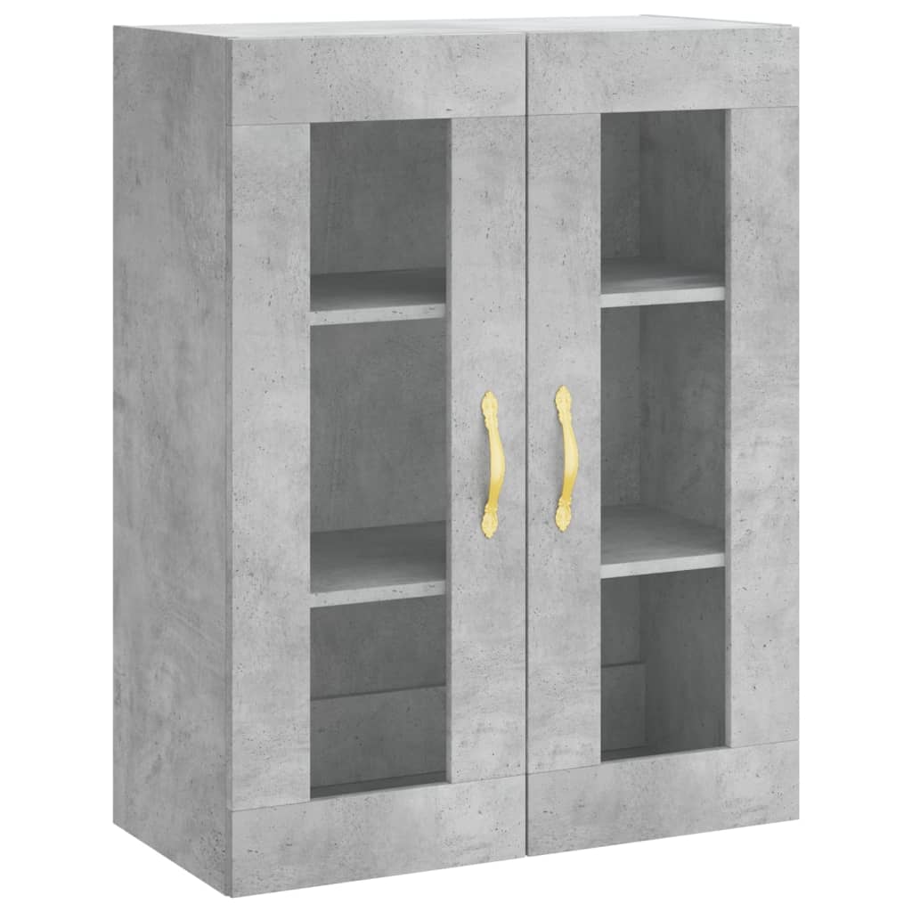 Highboard betonggrå 69,5x34x180 cm konstruert tre