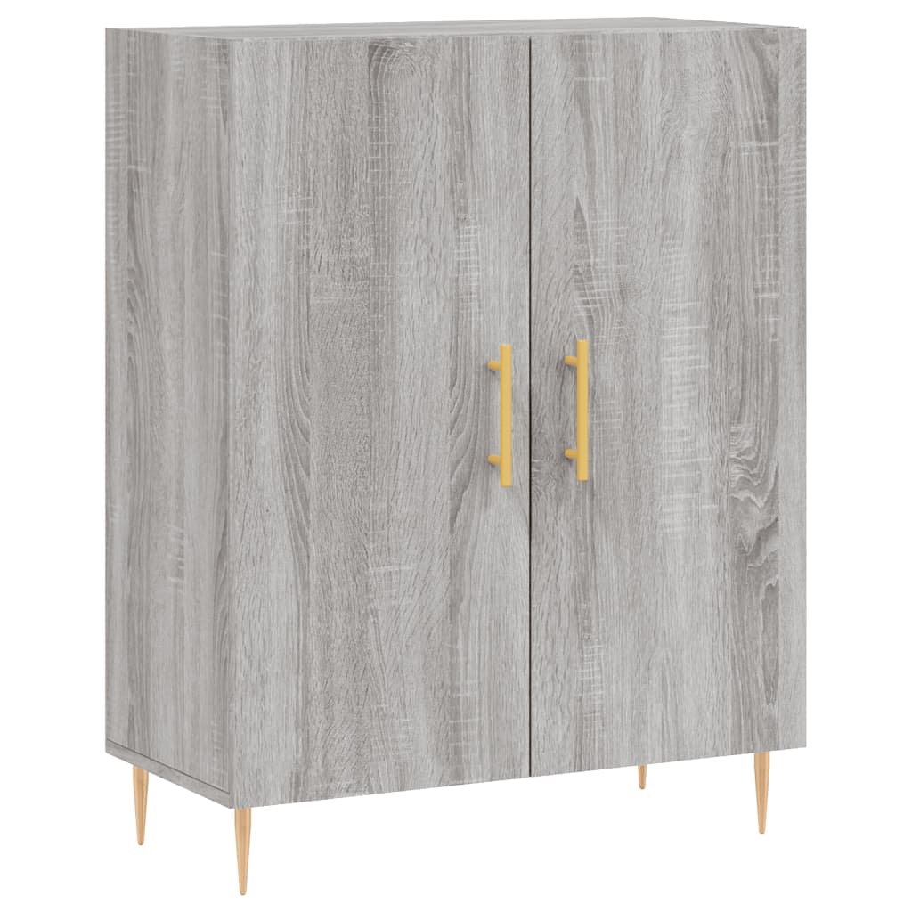 Highboard grå sonoma 69,5x34x180 cm konstruert tre