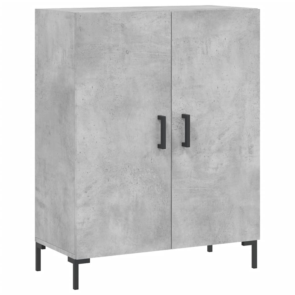 Highboard betonggrå 69,5x34x180 cm konstruert tre