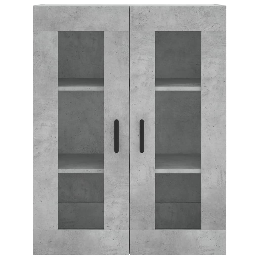Highboard betonggrå 69,5x34x180 cm konstruert tre