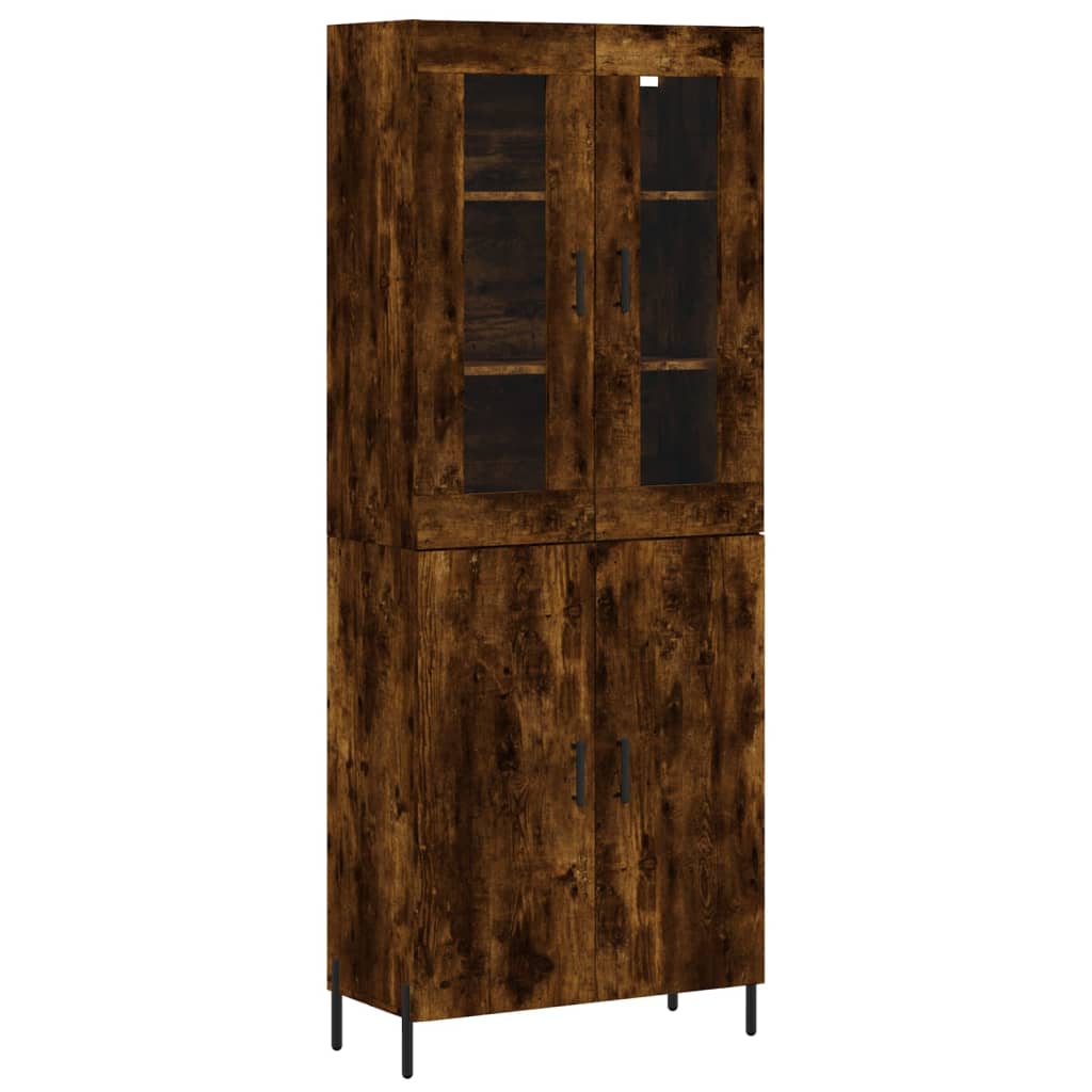 Highboard røkt eik 69,5x34x180 cm konstruert tre vidaXL