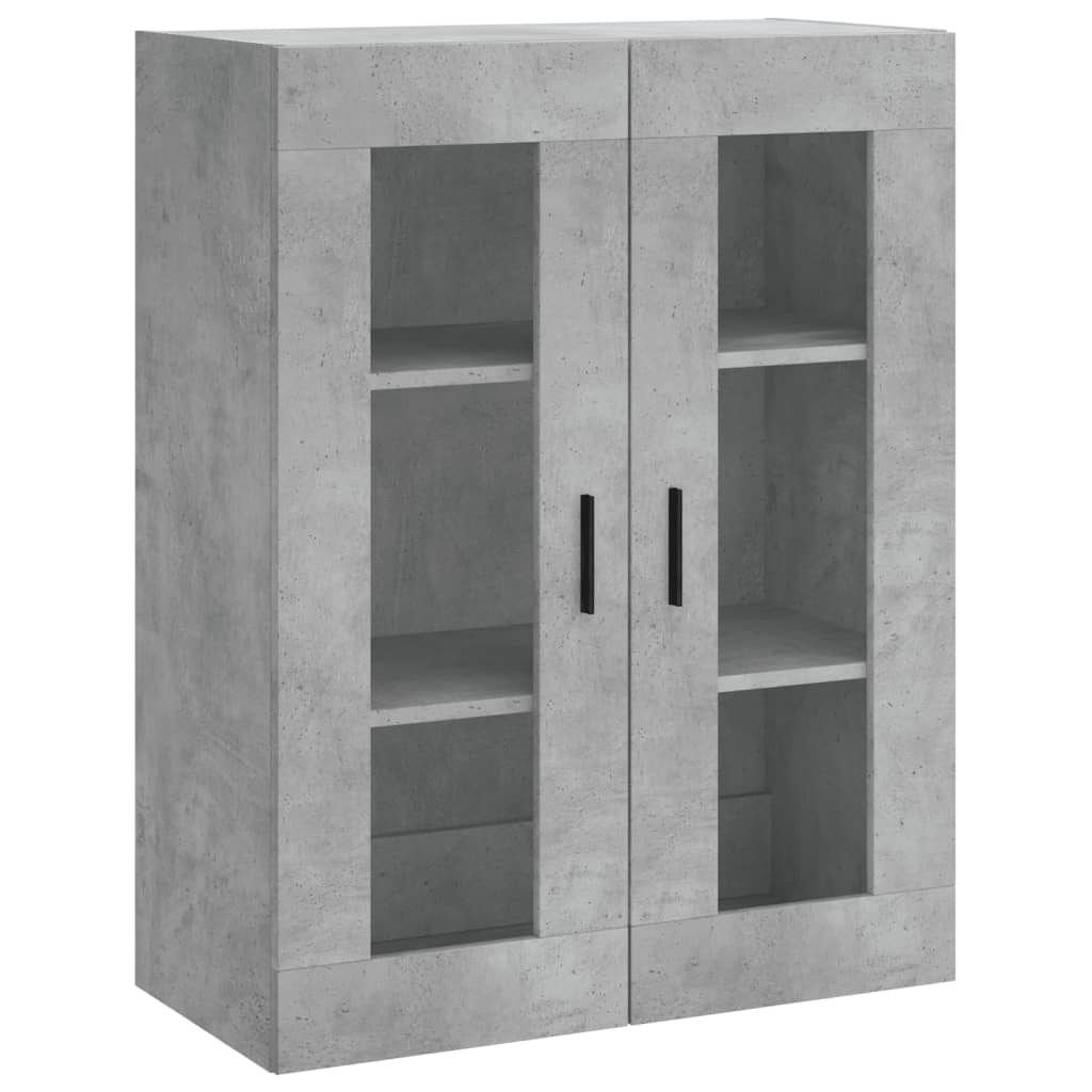 Highboard betonggrå 69,5x34x180 cm konstruert tre