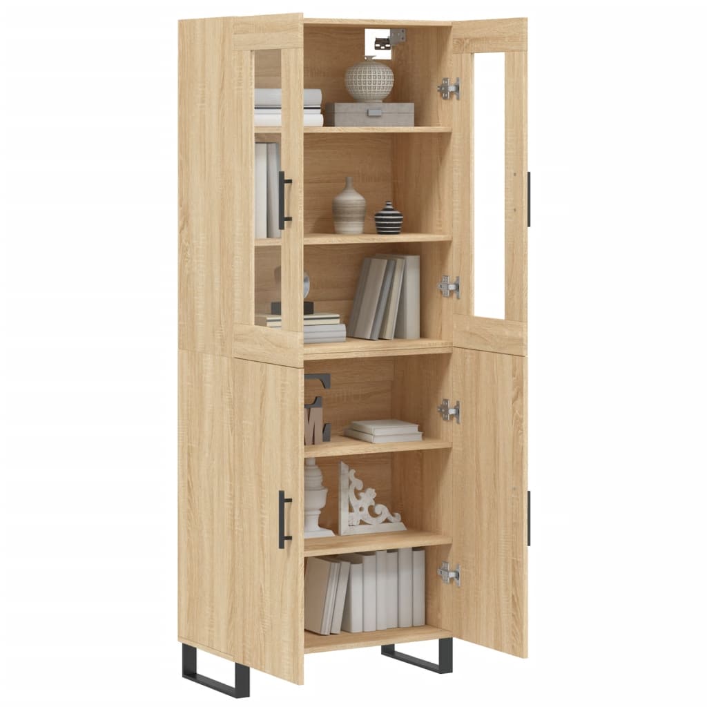 Highboard sonoma eik 69,5x34x180 cm konstruert tre