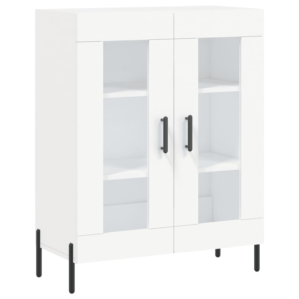 Highboard hvit 69,5x34x180 cm konstruert tre