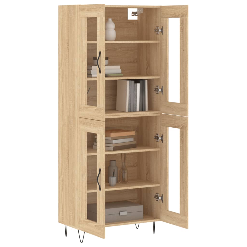 Highboard sonoma eik 69,5x34x180 cm konstruert tre vidaXL
