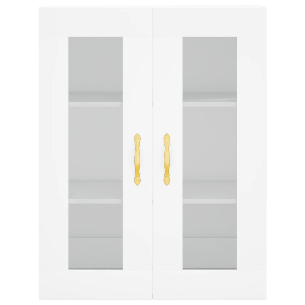 Highboard hvit 69,5x34x180 cm konstruert tre