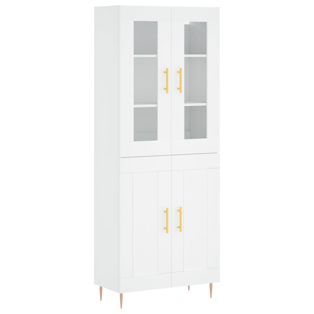 Highboard hvit 69,5x34x180 cm konstruert tre vidaXL