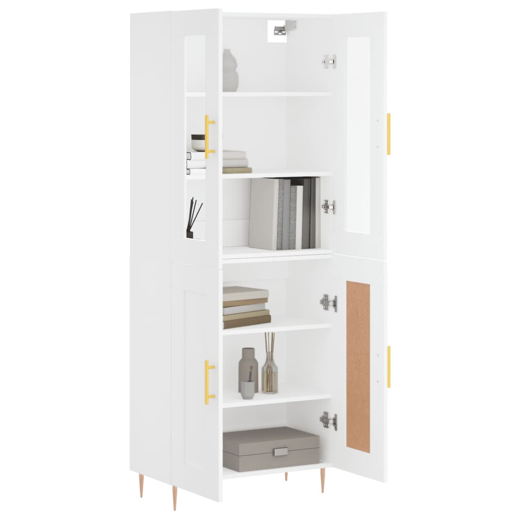 Highboard hvit 69,5x34x180 cm konstruert tre vidaXL