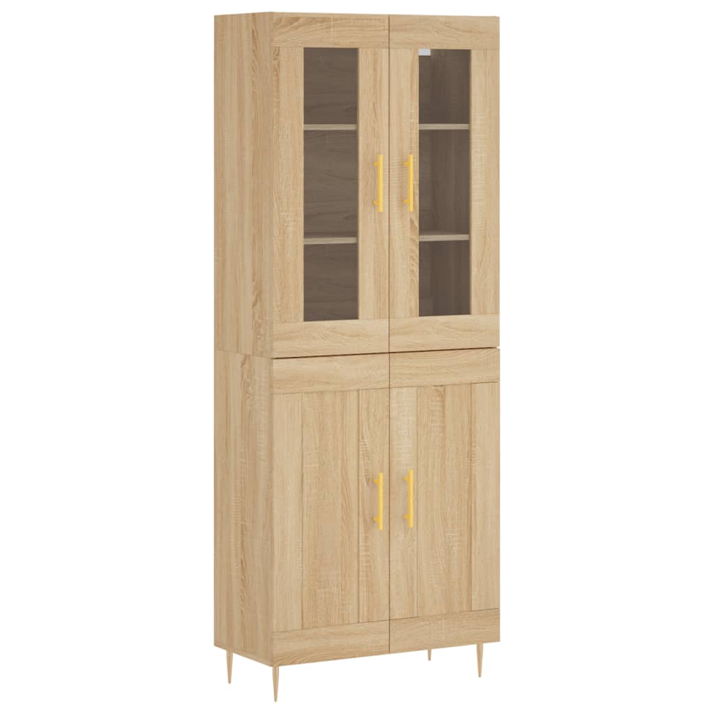 Highboard sonoma eik 69,5x34x180 cm konstruert tre