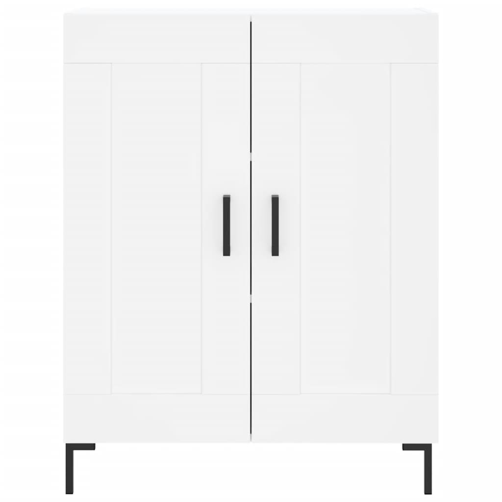 Highboard hvit 69,5x34x180 cm konstruert tre