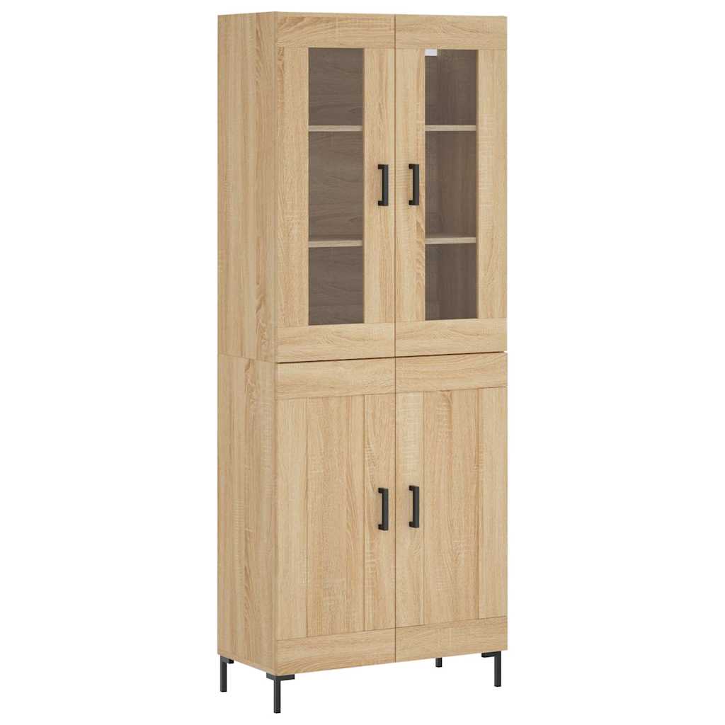 Highboard sonoma eik 69,5x34x180 cm konstruert tre