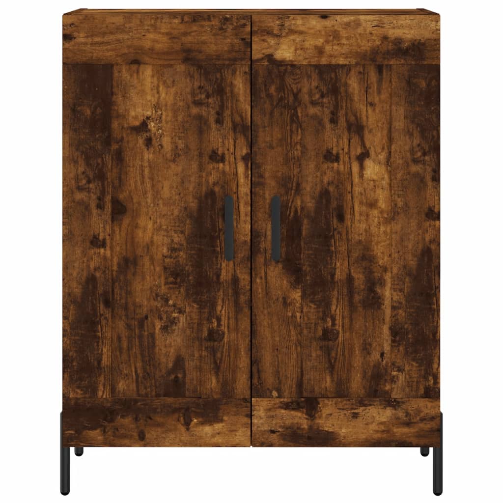 Highboard røkt eik 69,5x34x180 cm konstruert tre