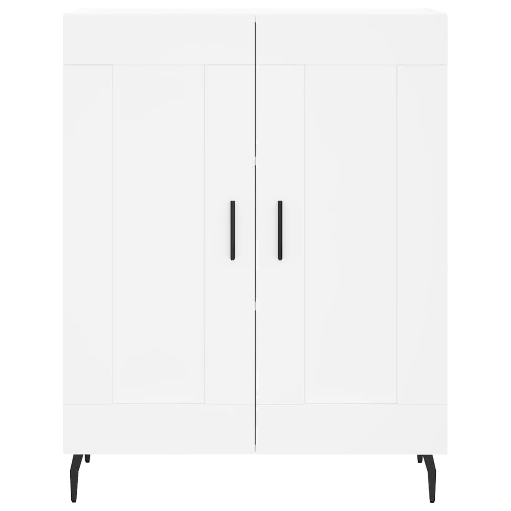 Highboard hvit 69,5x34x180 cm konstruert tre