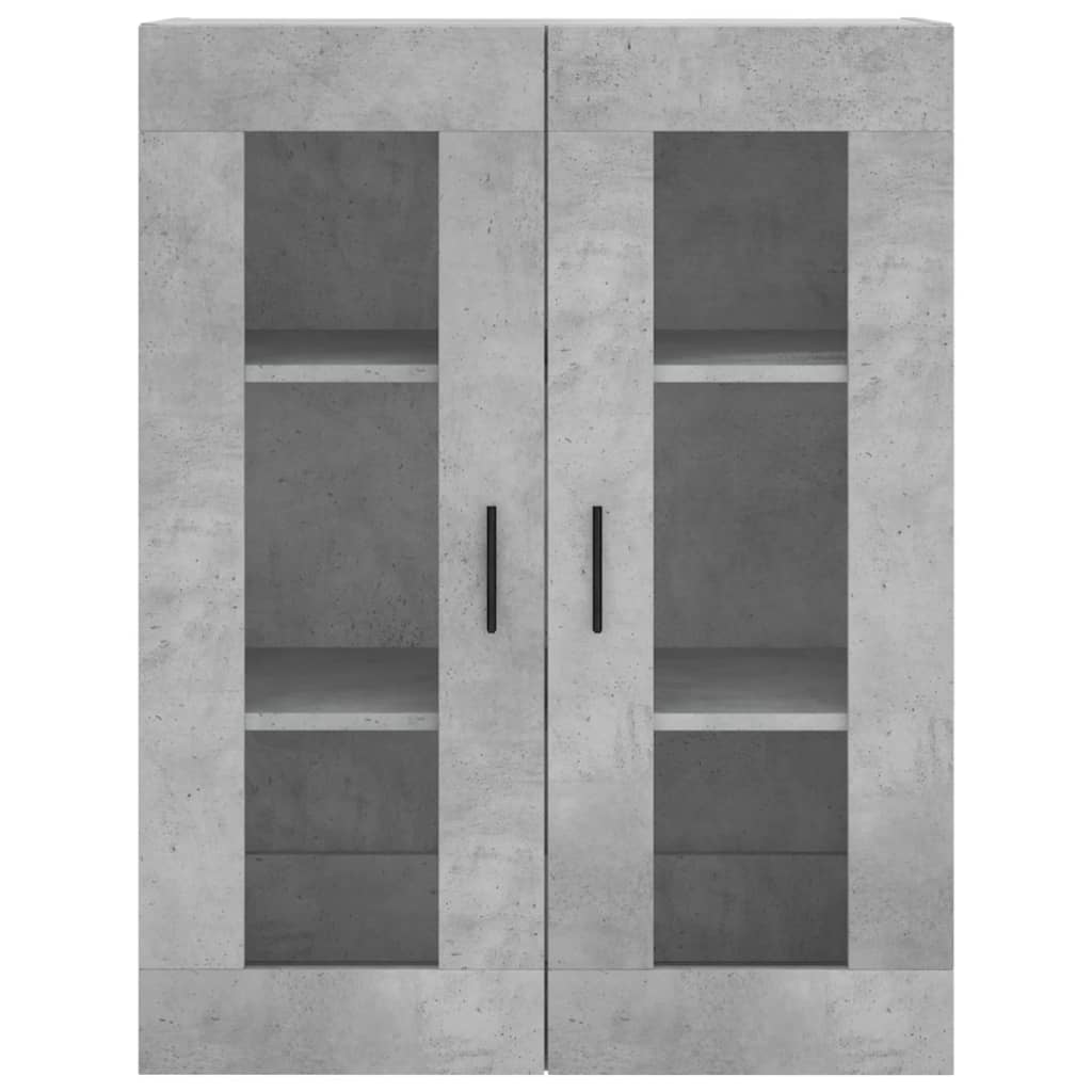 Highboard betonggrå 69,5x34x180 cm konstruert tre