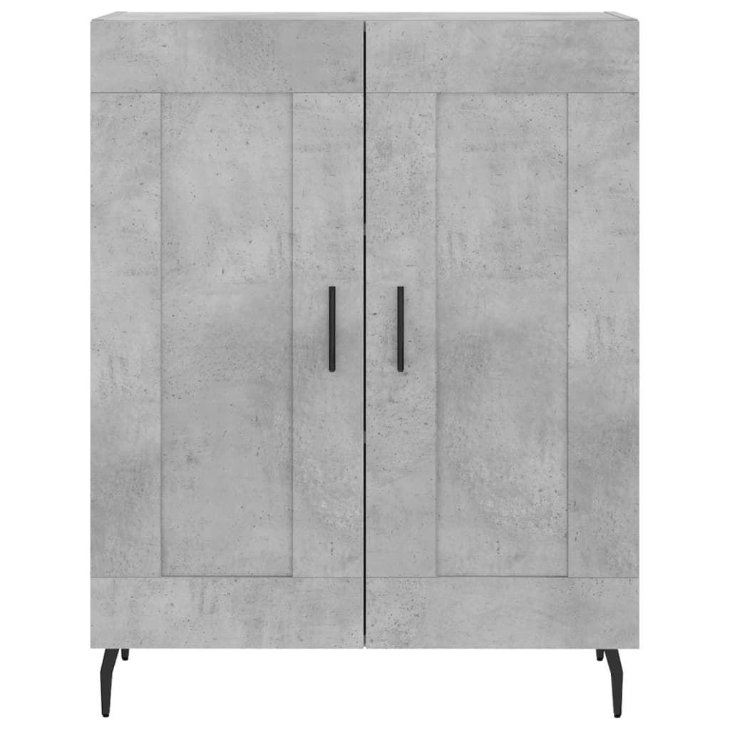 Highboard betonggrå 69,5x34x180 cm konstruert tre