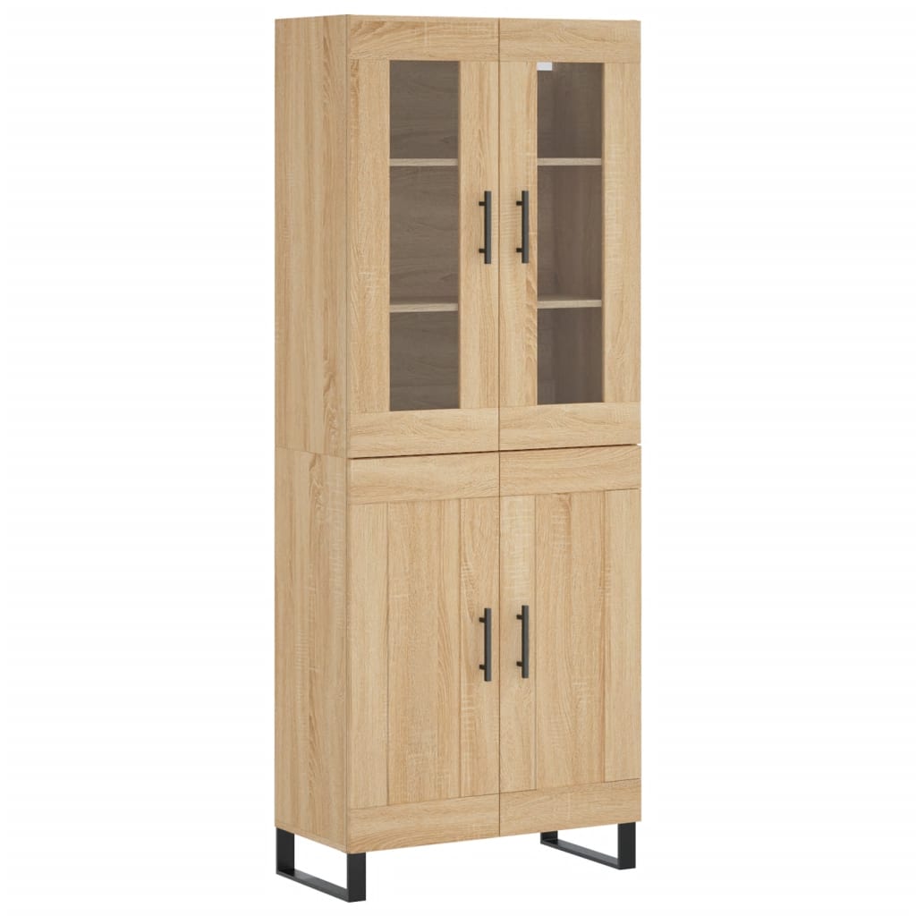 Highboard sonoma eik 69,5x34x180 cm konstruert tre