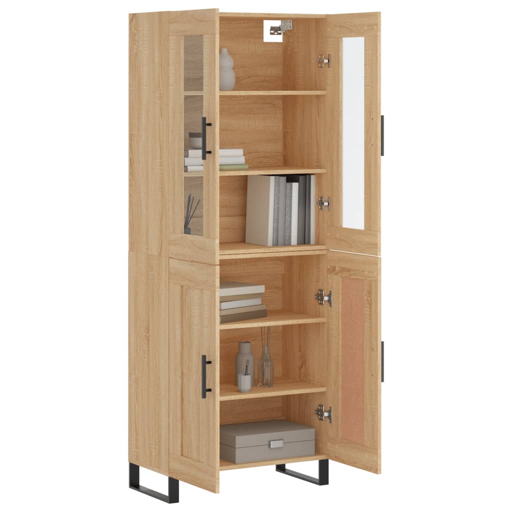 Highboard sonoma eik 69,5x34x180 cm konstruert tre