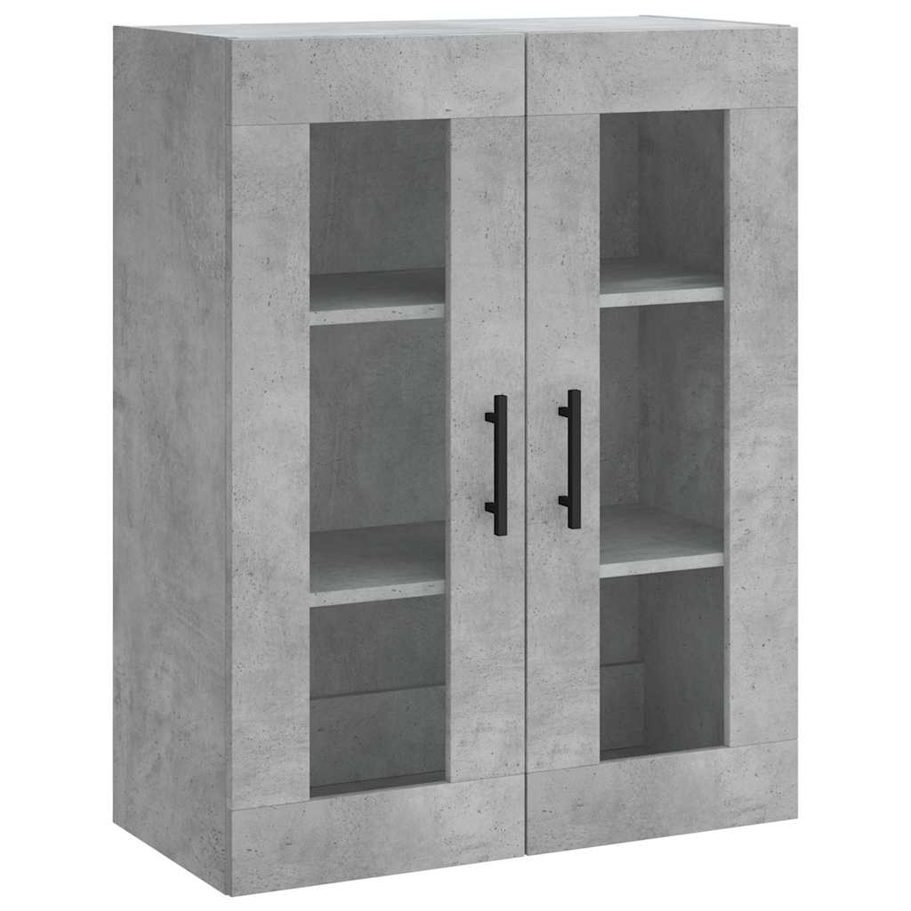 Highboard betonggrå 69,5x34x180 cm konstruert tre