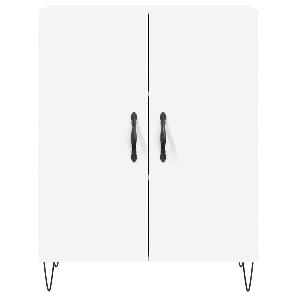 Highboard hvit 69,5x34x180 cm konstruert tre