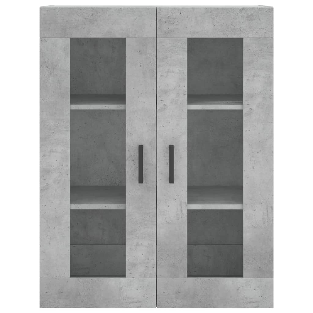 Highboard betonggrå 69,5x34x180 cm konstruert tre