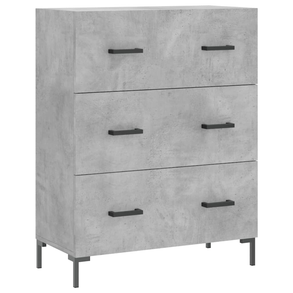 Highboard betonggrå 69,5x34x180 cm konstruert tre
