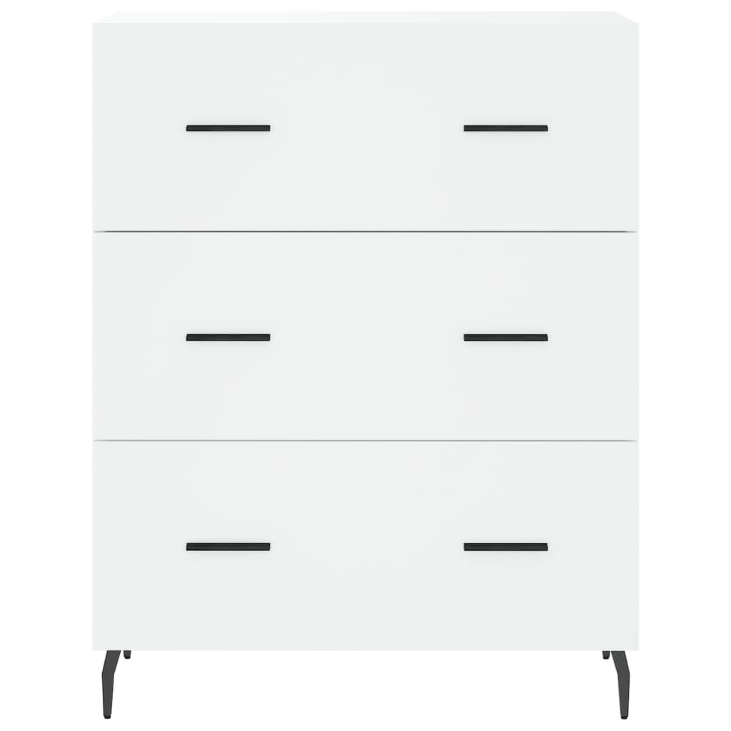 Highboard hvit 69,5x34x180 cm konstruert tre