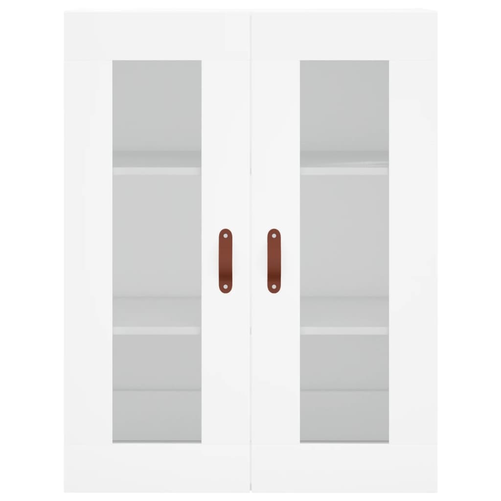 Highboard hvit 69,5x34x180 cm konstruert tre