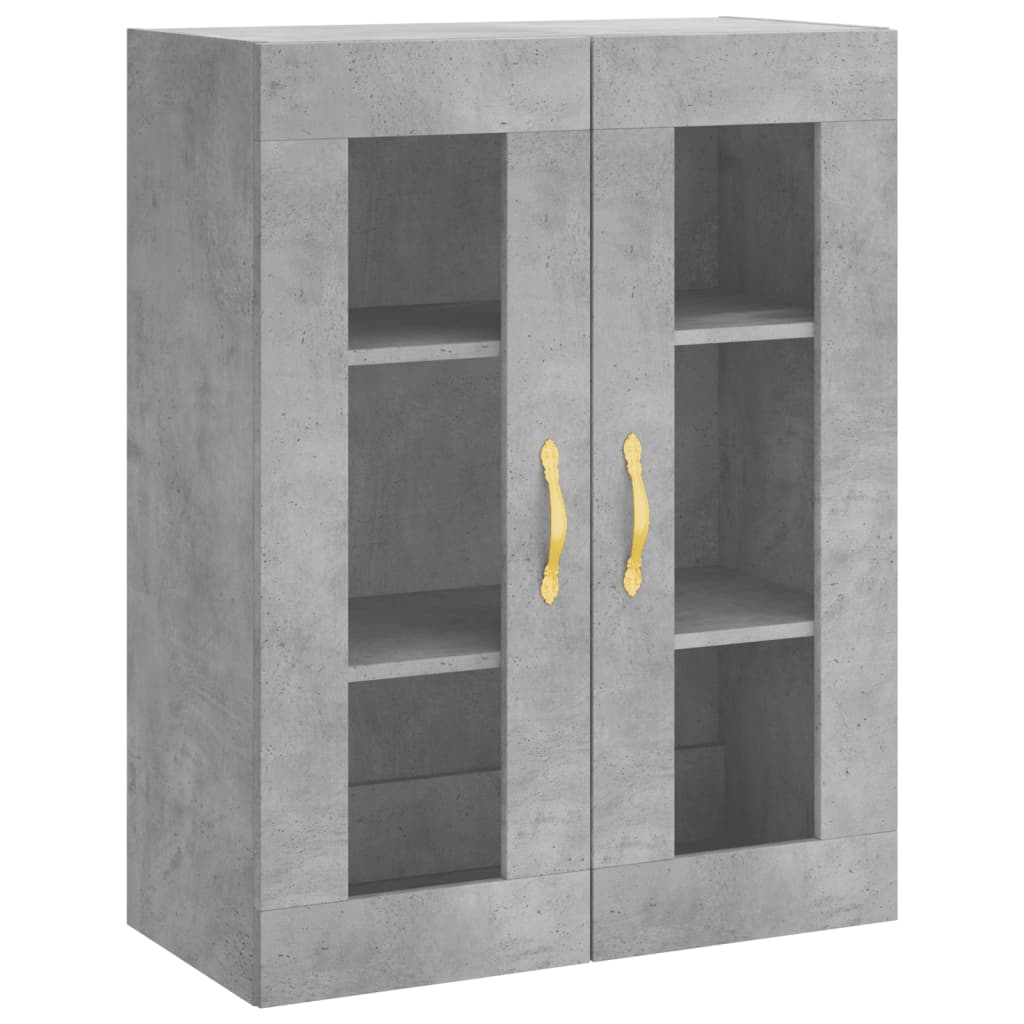 Highboard betonggrå 69,5x34x180 cm konstruert tre