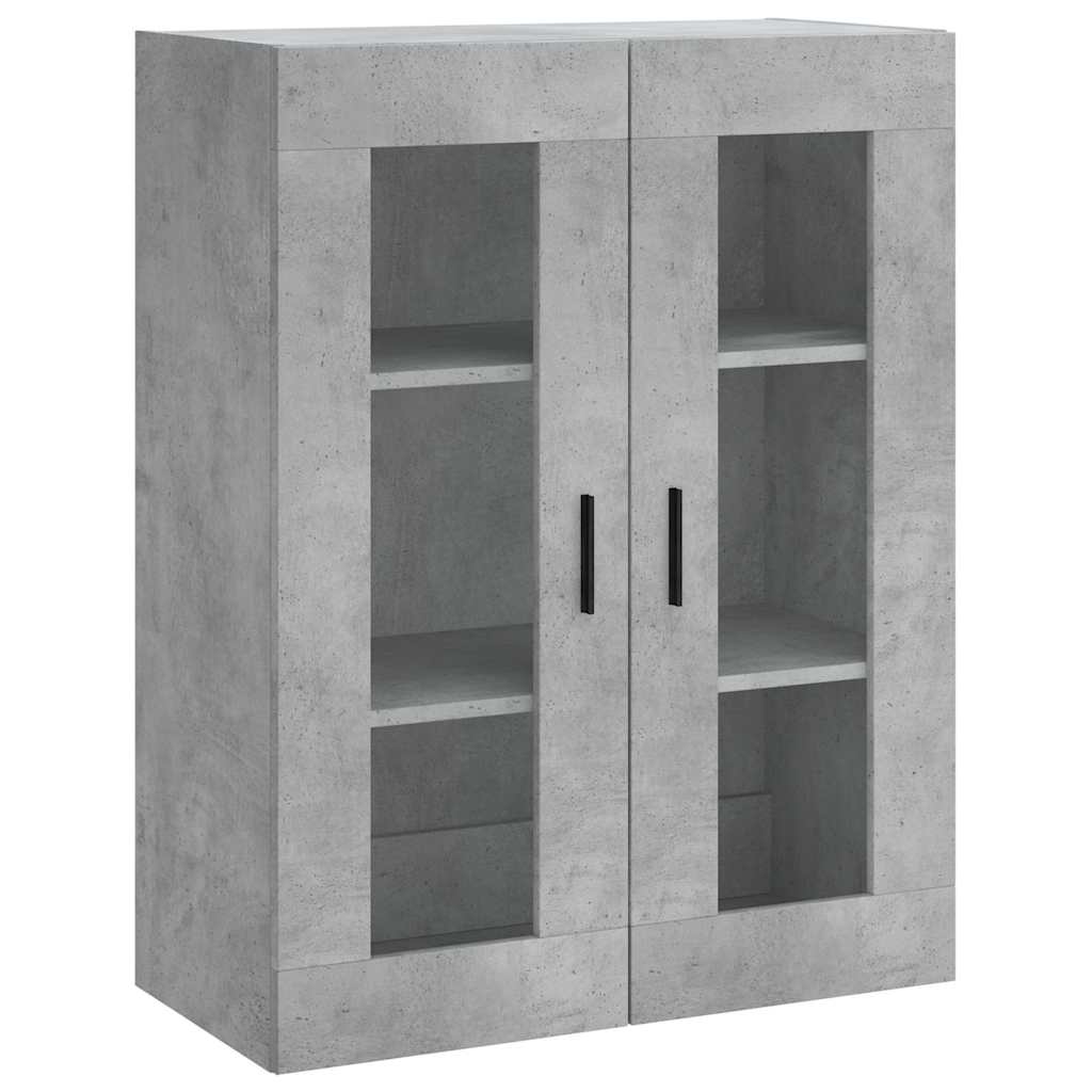 Highboard betonggrå 69,5x34x180 cm konstruert tre