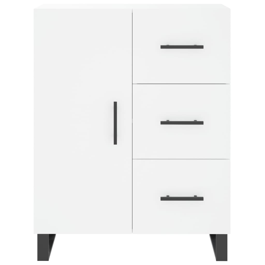 Highboard hvit 69,5x34x180 cm konstruert tre