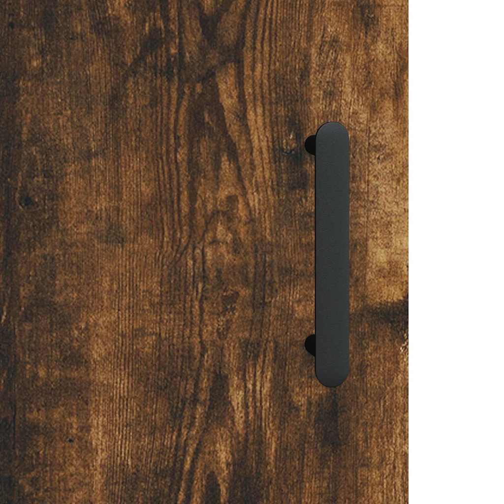 Highboard røkt eik 69,5x34x180 cm konstruert tre