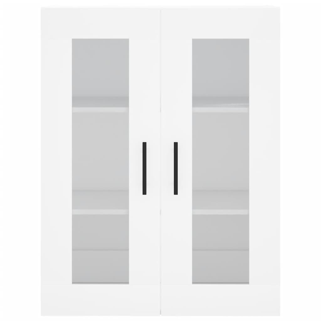 Highboard hvit 69,5x34x180 cm konstruert tre