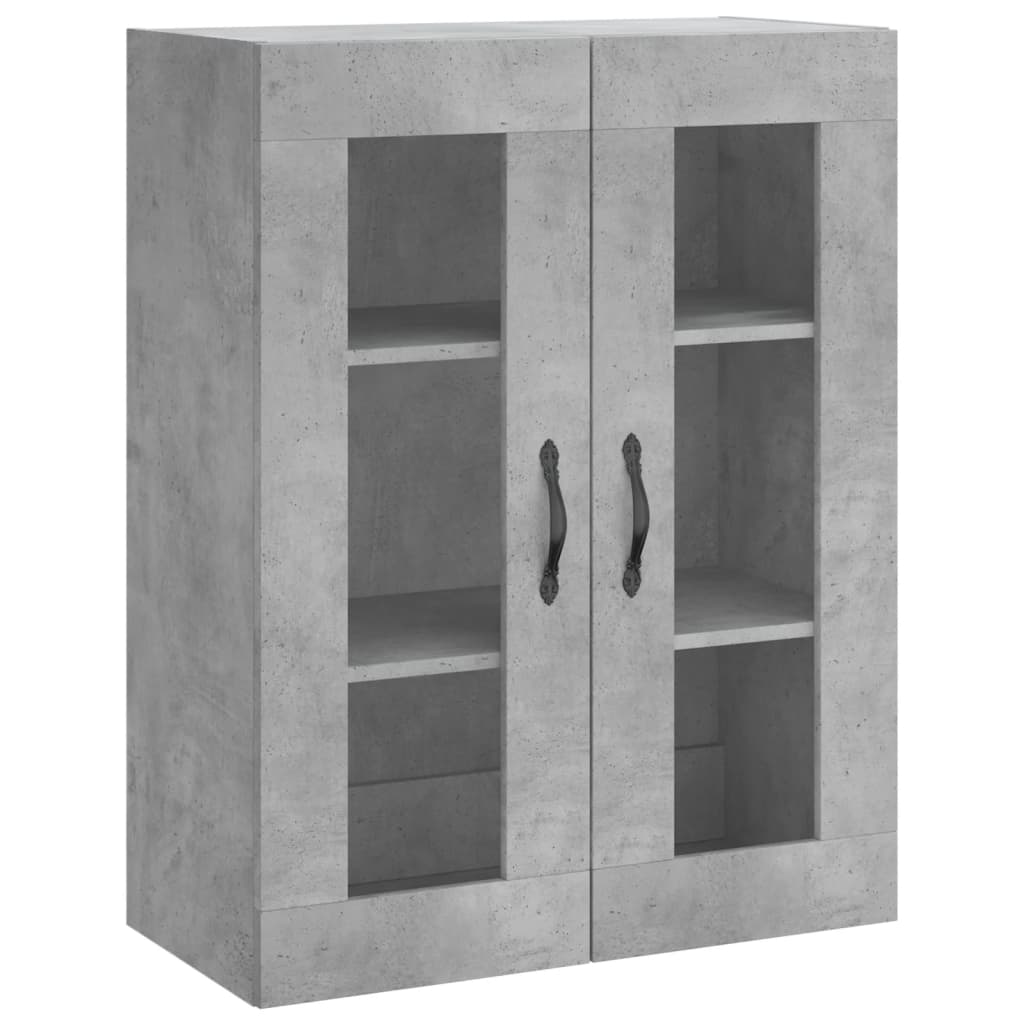 Highboard betonggrå 69,5x34x180 cm konstruert tre