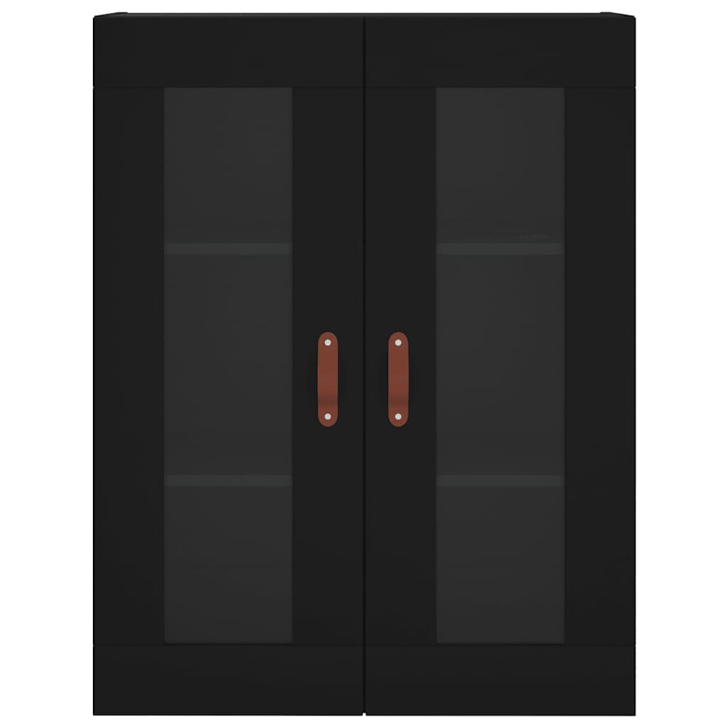 Highboard svart 69,5x34x180 cm konstruert tre
