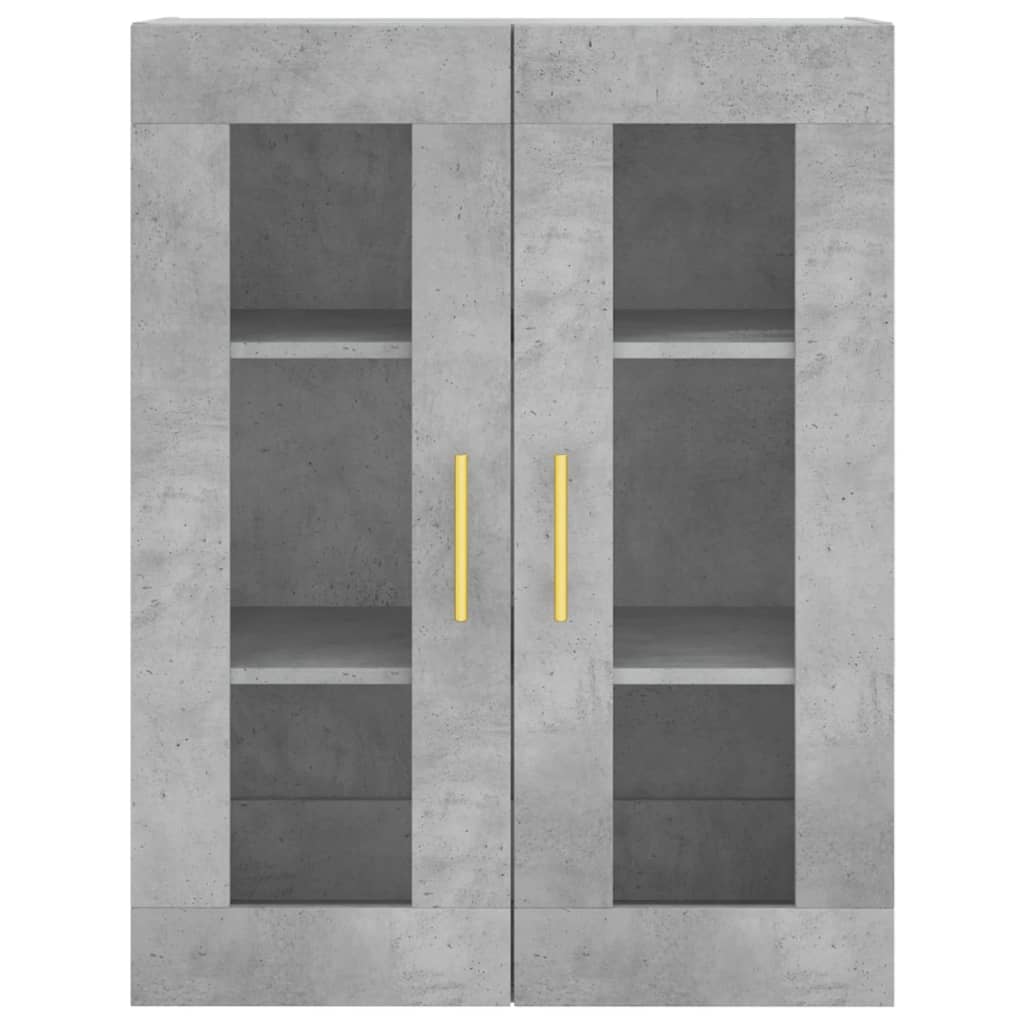 Highboard betonggrå 69,5x34x180 cm konstruert tre