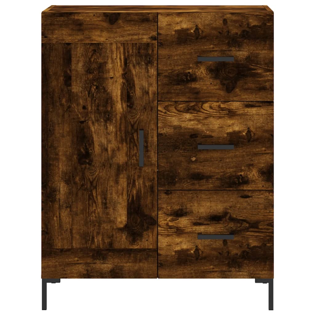 Highboard røkt eik 69,5x34x180 cm konstruert tre