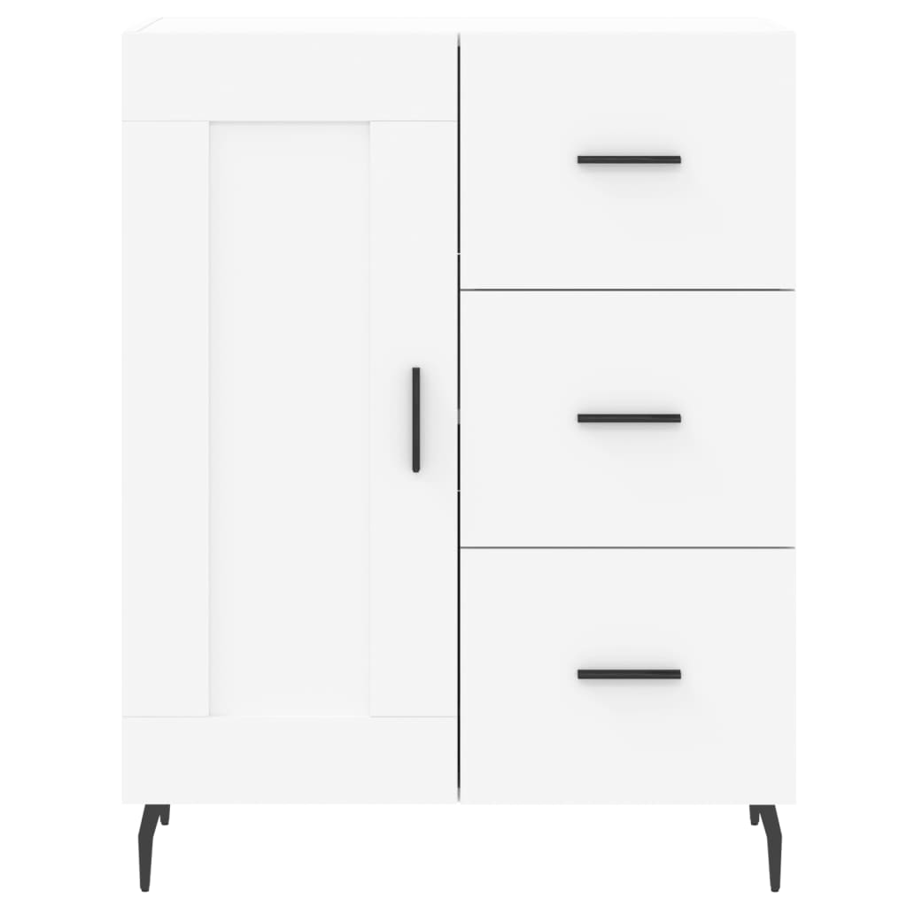 Highboard hvit 69,5x34x180 cm konstruert tre