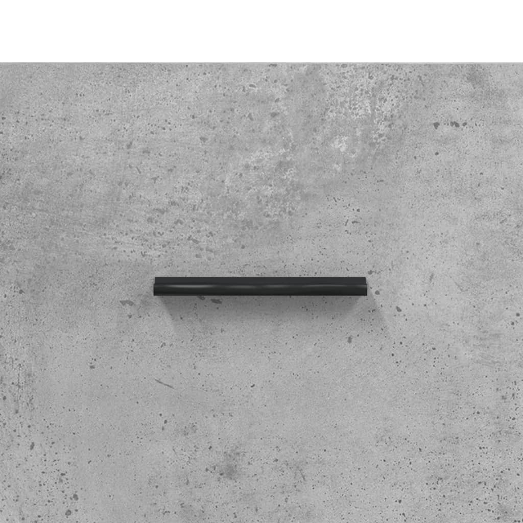 Highboard betonggrå 69,5x34x180 cm konstruert tre