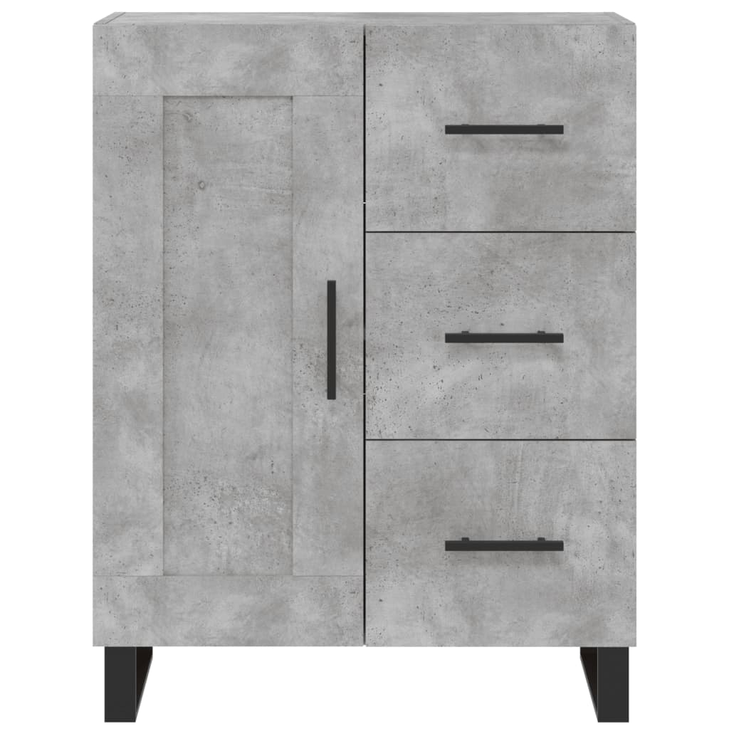 Highboard betonggrå 69,5x34x180 cm konstruert tre