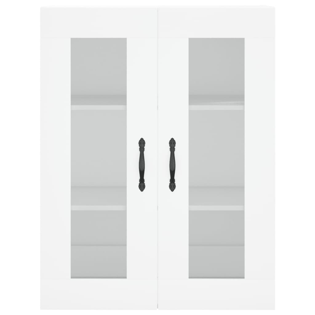 Highboard hvit 69,5x34x180 cm konstruert tre