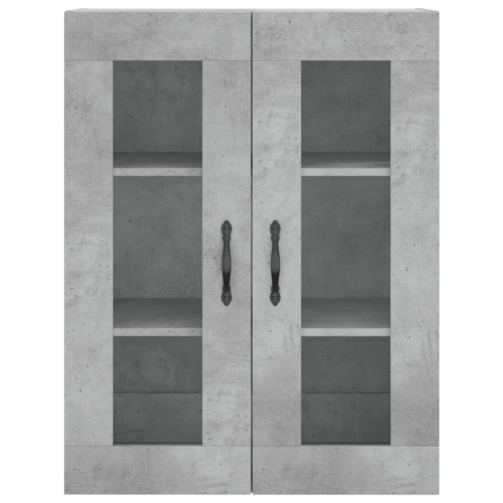 Highboard betonggrå 69,5x34x180 cm konstruert tre