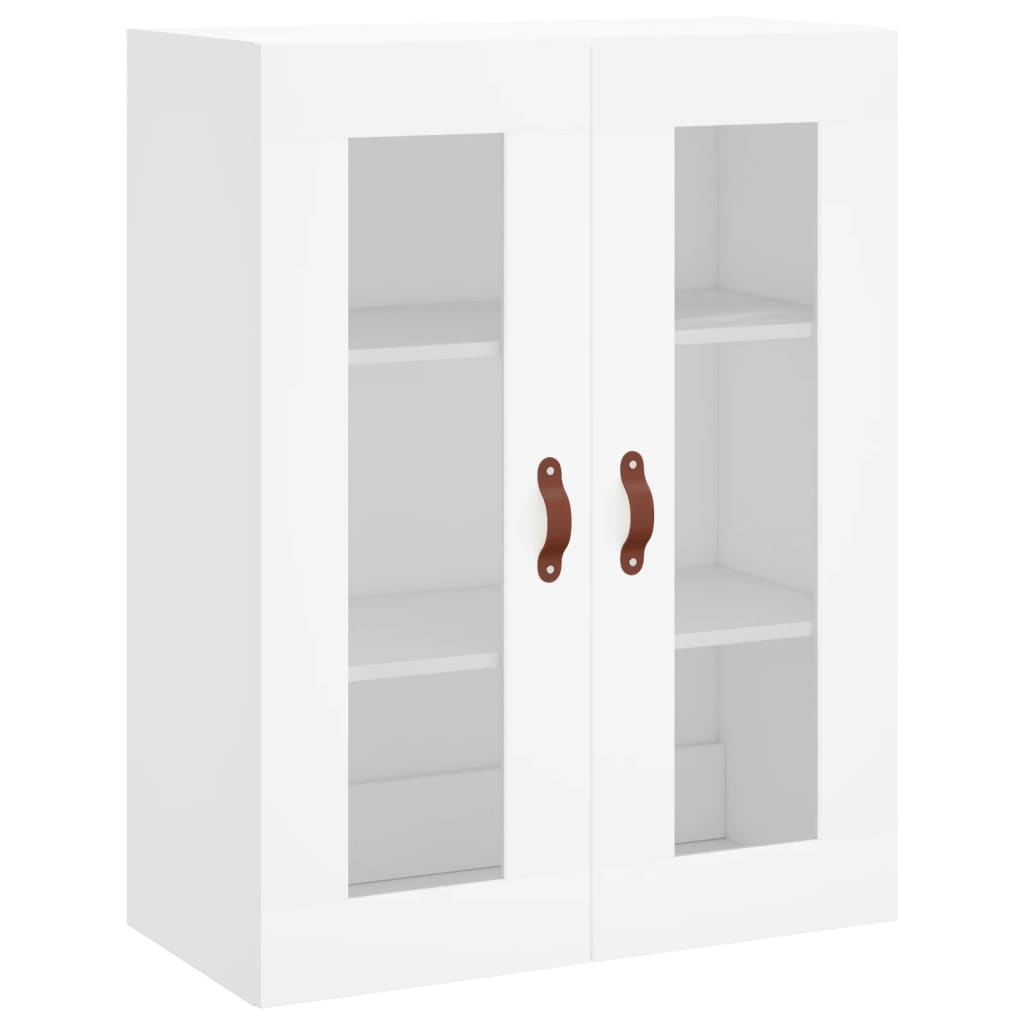Highboard hvit 69,5x34x180 cm konstruert tre