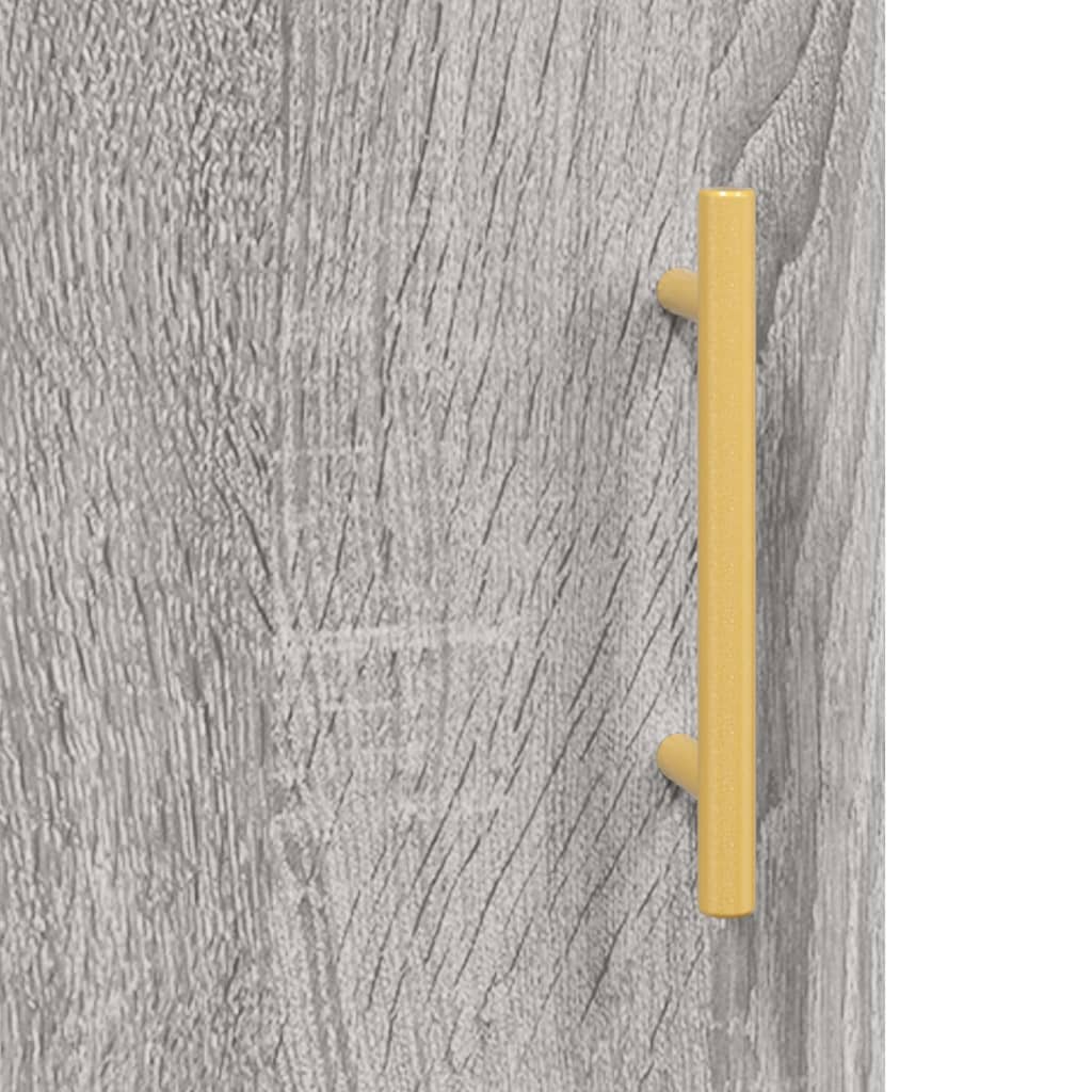 Highboard grå sonoma 69,5x34x180 cm konstruert tre