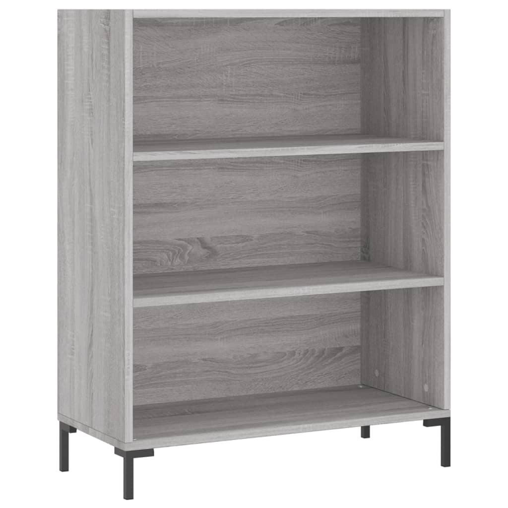 Highboard grå sonoma 69,5x34x180 cm konstruert tre