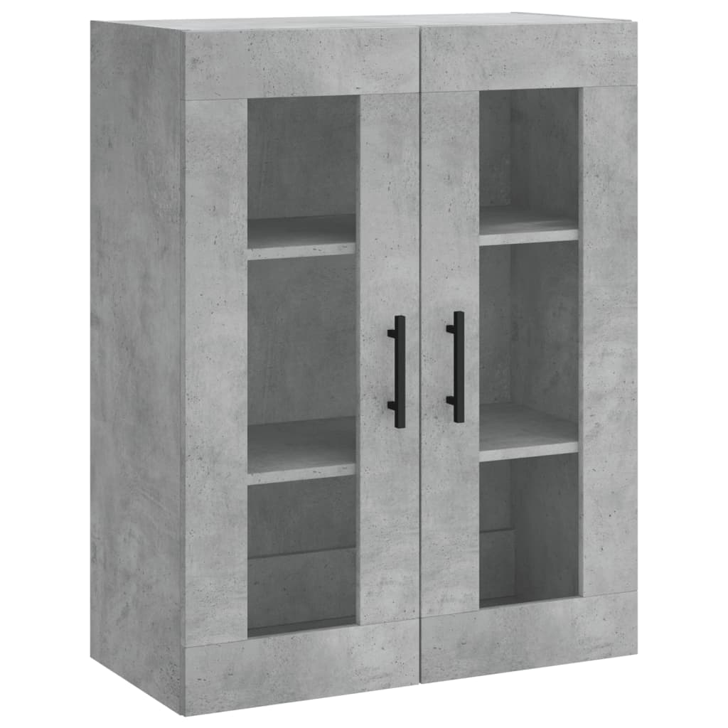 Highboard betonggrå 69,5x34x180 cm konstruert tre